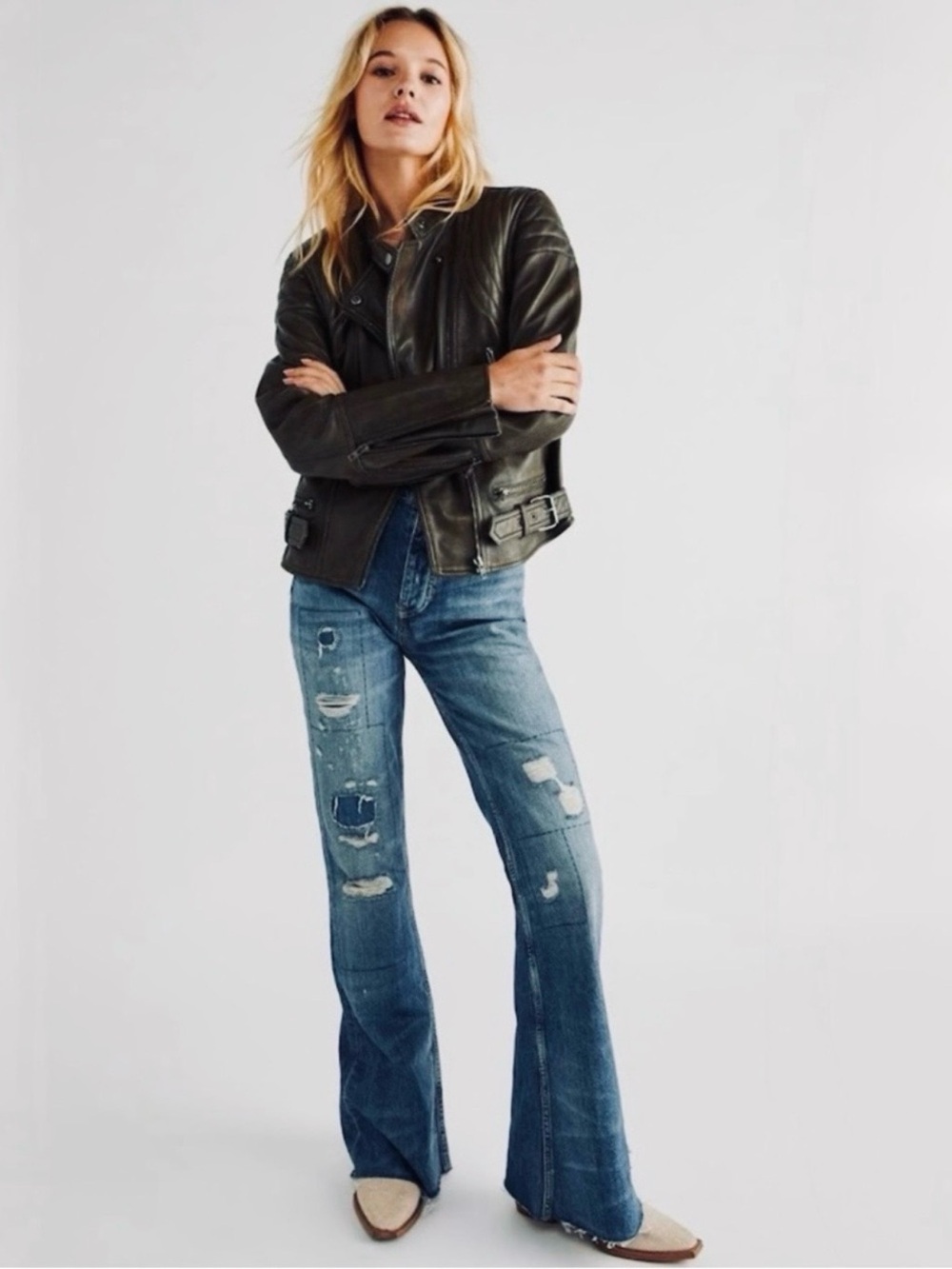Free People Fenix Leather Moto Jacket ~ NWT